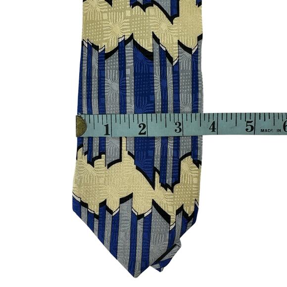 Mulberry Neckwear Ziggurat USA 100% Silk Geometric Classic Mens Neck Tie - Picture 5 of 10